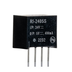 Recom RI DC-DC Converter, 5V dc/ 400mA Output, 21.6 → 26.4 V dc Input, 2W, Through Hole, +85°C Max Temp -40°C