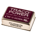 TRACOPOWER THD 15WIN DC-DC Converter, ±15V dc/ ±500mA Output, 9 → 36 V dc Input, 15W, Through Hole, +85°C Max
