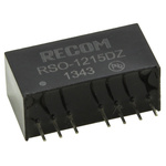 Recom RSO DC-DC Converter, ±15V dc/ ±34mA Output, 4.5 → 18 V dc Input, 1W, Through Hole, +85°C Max Temp -40°C