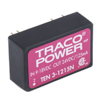 TRACOPOWER TEN 3N DC-DC Converter, 24V dc/ 125mA Output, 9 → 18 V dc Input, 3W, Through Hole, +85°C Max Temp
