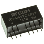 Recom RS DC-DC Converter, ±12V dc/ ±83mA Output, 9 → 36 V dc Input, 2W, Through Hole, +75°C Max Temp -40°C Min