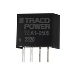 TRACOPOWER TEA 1 DC-DC Converter, 5V dc/ 200mA Output, 4.5 → 5.5 V dc Input, 1W, Through Hole, +85°C Max Temp