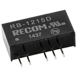 Recom RB DC-DC Converter, ±15V dc/ ±33mA Output, 10.8 → 13.2 V dc Input, 1W, Through Hole, +85°C Max Temp -40°C