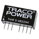 TRACOPOWER TMR 3WI DC-DC Converter, ±12V dc/ ±125mA Output, 18 → 75 V dc Input, 3W, Through Hole, +85°C Max Temp