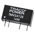 TRACOPOWER TMV DC-DC Converter, 12V dc/ 80mA Output, 21.6 → 26.4 V dc Input, 1W, Through Hole, +85°C Max Temp