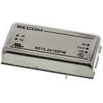 Recom RP15-FW DC-DC Converter, ±12V dc/ ±625mA Output, 9 → 36 V dc Input, 15W, Through Hole, +75°C Max Temp