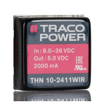 TRACOPOWER THN 10WIR DC-DC Converter, 5V dc/ 2A Output, 9 → 36 V dc Input, 10W, Through Hole, +80°C Max Temp