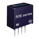 Recom ROE DC-DC Converter, 15V dc/ 66mA Output, 4.5 → 5.5 V dc Input, 1W, Through Hole, +85°C Max Temp -40°C Min