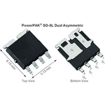 Dual N-Channel MOSFET, 54 A, 60 V, 6-Pin PowerPAK SO-8L Dual Vishay SQJ264EP-T1_GE3