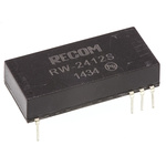 Recom RW DC-DC Converter, 12V dc/ 250mA Output, 18 → 36 V dc Input, 3W, Through Hole, +80°C Max Temp -40°C Min