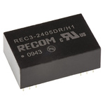 Recom REC3 DC-DC Converter, ±5V dc/ ±300mA Output, 20.4 → 27.6 V dc Input, 3W, Through Hole, +80°C Max Temp