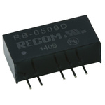 Recom RB DC-DC Converter, ±9V dc/ ±56mA Output, 4.5 → 5.5 V dc Input, 1W, Through Hole, +85°C Max Temp -40°C Min