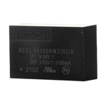 Recom REC3 DC-DC Converter, ±15V dc/ ±100mA Output, 9 → 36 V dc Input, 3W, Through Hole, +85°C Max Temp -40°C
