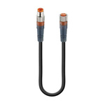 Lumberg Automation, RSMVK-RKMVK Series, Straight Male M8 to Straight Female M8 Cordset, 3 Core 5m Cable
