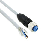 TE Connectivity Straight M12 to Unterminated Cable assembly, 5 Core 1.5m Cable