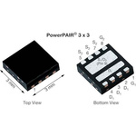 Dual N-Channel MOSFET, 69.7 A, 30 V, 8-Pin PowerPAIR 3 x 3 Vishay SiZ340ADT-T1-GE3