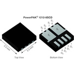 Dual N-Channel MOSFET, 101 A, 30 V, 8-Pin PowerPAK 1212-8SCD Vishay SISF06DN-T1-GE3