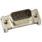 Harting D-Sub 9 Way SMT D-sub Connector Plug, 2.74mm Pitch, with 4-40 UNC, Threaded Insert