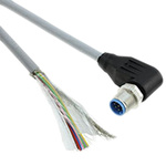 TE Connectivity Right Angle M12 to Unterminated Cable assembly, 8 Core 1.5m Cable