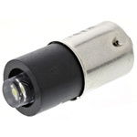LED Reflector Bulb, BA9s, White, Single Chip, 4.9mm dia., 24 → 28V dc