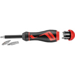 Teng Tools 1/4 in Hexagon Phillips, Pozidriv, Slotted, Torx Ratchet Screwdriver, 175 mm length