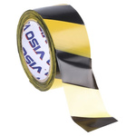 RS PRO Black/Yellow 100m Non-adhesive Barrier Tape, 50mm x