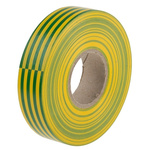 RS PRO Green, Yellow PVC Electrical Tape, 19mm x 33m