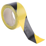 RS PRO Black/Yellow PVC Floor Tape, 50mm x 33m