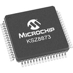 Microchip KSZ8873RLLI, Ethernet Switch IC, 10/100Mbps RMII, 3.3 V, 64-Pin LQFP