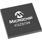 Microchip KSZ8794CNXCC, Ethernet Switch IC, 10/100Mbps RGMII,MII,RMII, 3.3 V, 64-Pin QFN
