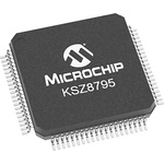 Microchip KSZ8795CLXCC, Ethernet Switch IC, 10/100Mbps GMII,RGMII,MII,RMII, 3.3 V, 80-Pin LQFP