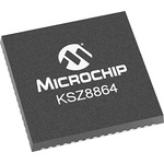 Microchip KSZ8864CNXIA, Ethernet Switch IC, 10/100Mbps, 3.3 V, 64-Pin QFN