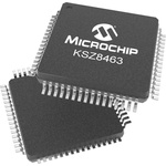 Microchip KSZ8463MLI, Ethernet Switch IC NIC, BIU, 64-Pin LQFP