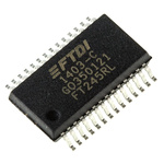 FTDI Chip FT245RL-REEL, UART, 28-Pin SSOP