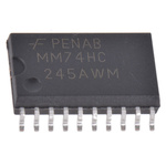 onsemi MM74HC245AWMX, 18 Bus Transceiver, 8-Bit Non-Inverting CMOS, 20-Pin SOIC