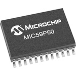 Microchip MIC59P50YWM Octal-Bit 8 Bit Latch, Transparent SR Type, Open Collector, 24-Pin SOIC