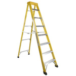 RS PRO Fibreglass 8 steps Step Ladder, 2.1m platform height