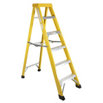 RS PRO Fibreglass 6 steps Step Ladder, 1.6m platform height