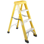 RS PRO Fibreglass 4 steps Step Ladder, 1.0m platform height