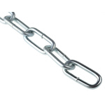 RS PRO Zinc Plated Steel Chain, 10m Length, 130 kg Lifting Load