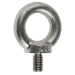 RS PRO Galvanised Steel Eye Bolt, M10 Thread, 17mm Thread Length, 25mm Internal Eye Diameter, 45mm Outer Eye Diameter