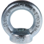 RS PRO Carbon Steel Eye Nut, M12 Thread, 30mm Internal Eye Diameter, 54mm Outer Eye Diameter, 0.34t Load