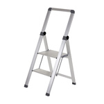 RS PRO 2 Tread Aluminium Steps 450mm Platform Height, Silver