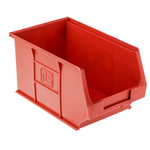 RS PRO PP Storage Bin, 130mm x 150mm, Red