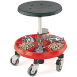 Bott PUR Mobile Stool 0.36 → 0.475m Platform Height, Black, Red