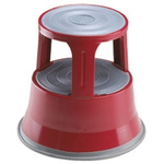 RS PRO 2 Tread Steel Kick Step 0.4m Platform Height, Red