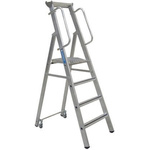 Zarges Aluminium 4 steps Step Ladder, 1.04m platform height, 2.150m open length