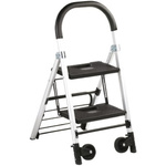 RS PRO 2 Tread Aluminium Steps 490mm Platform Height, Silver