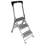 RS PRO 3 Tread Aluminium Steps 0.66m Platform Height, Silver