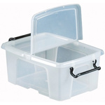 RS PRO 12L Transparent Polymer Small Storage Box, 170mm x 295mm x 400mm